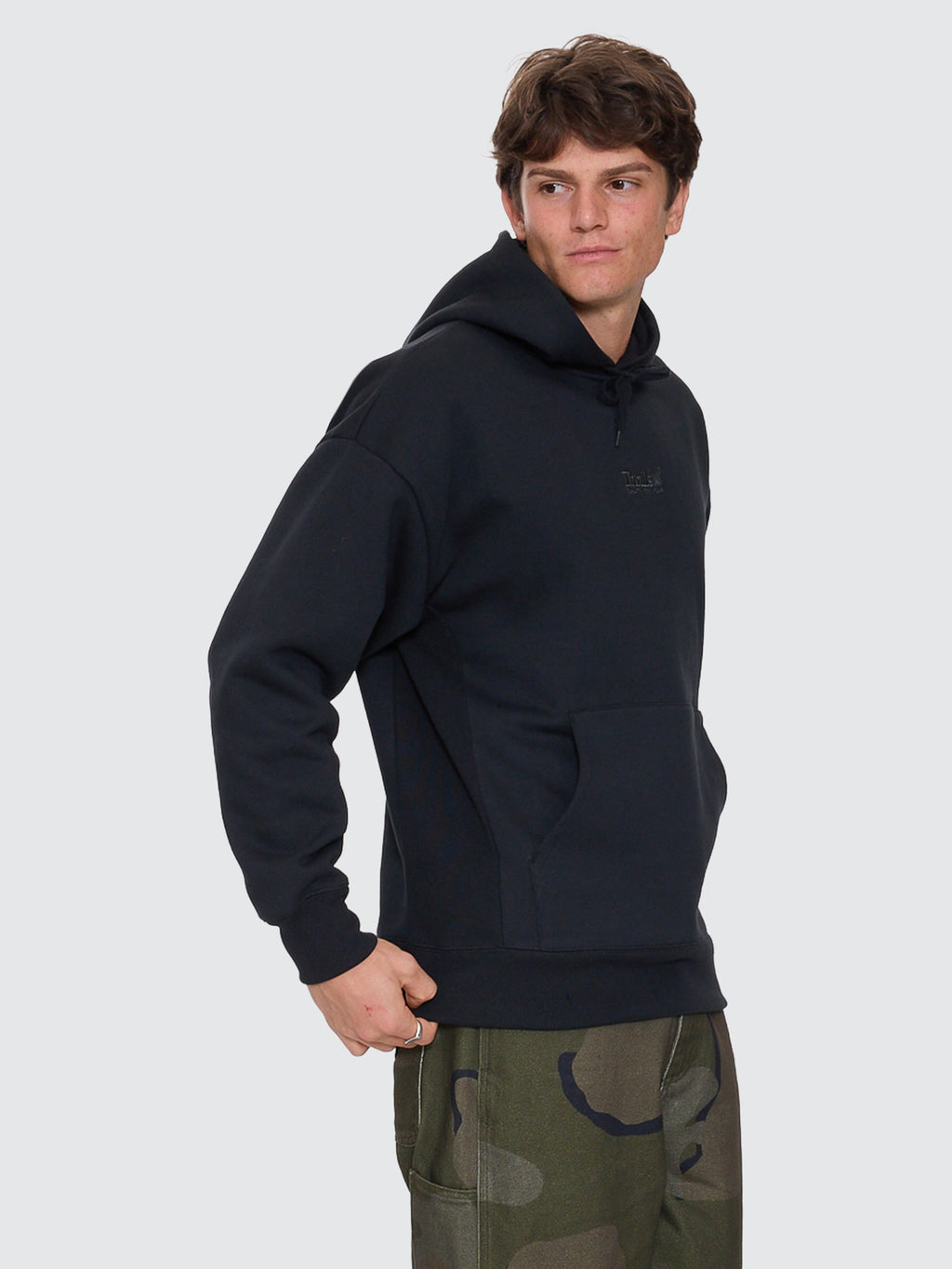 Thrills Co Thrills Union Slouch Pull On Hood - Pirate Black in Pirate Black