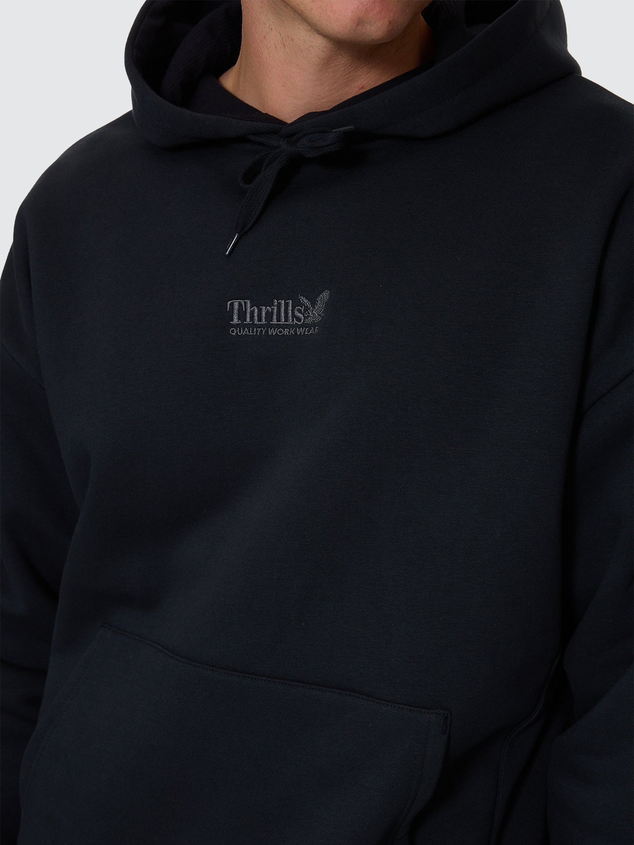 Thrills Co Thrills Union Slouch Pull On Hood - Pirate Black in Pirate Black