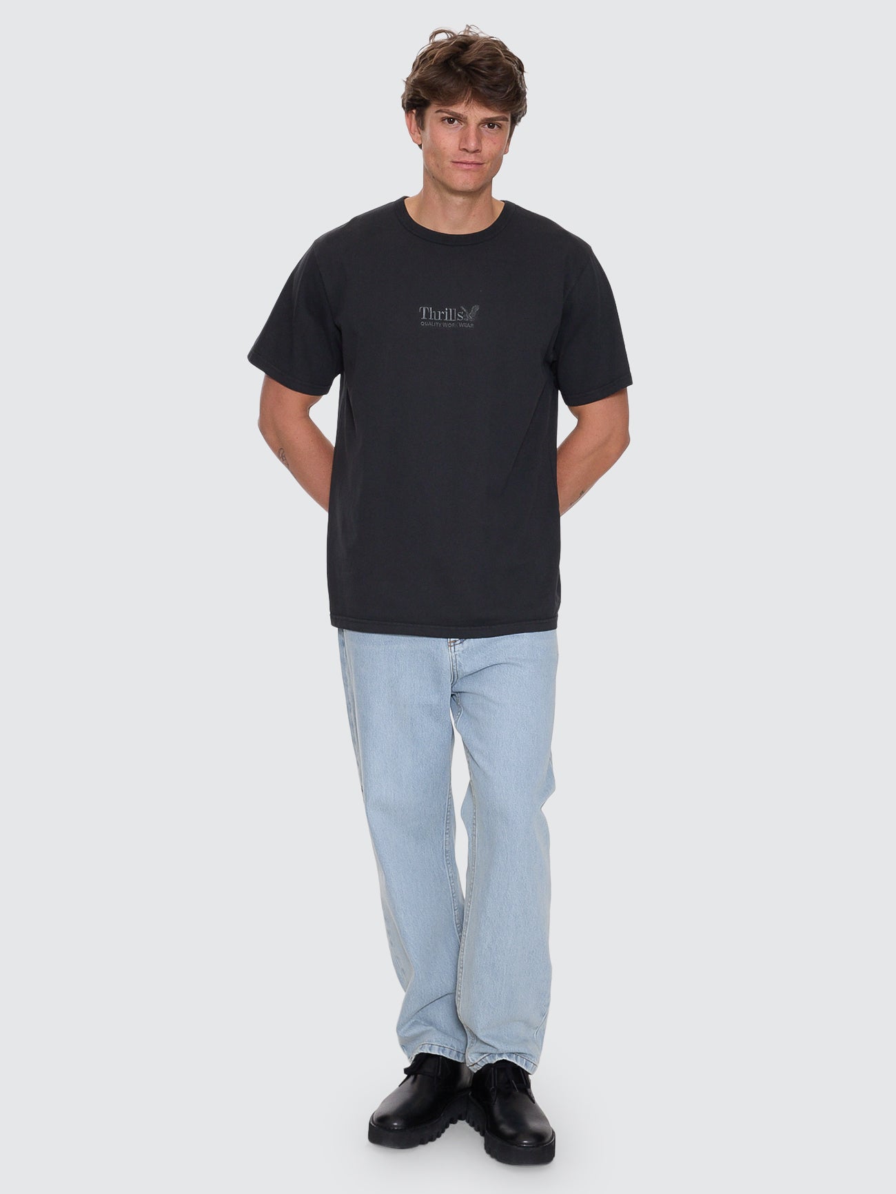 Thrills Co Thrills Workwear Embro Merch Fit Tee - Pirate Black in Pirate Black