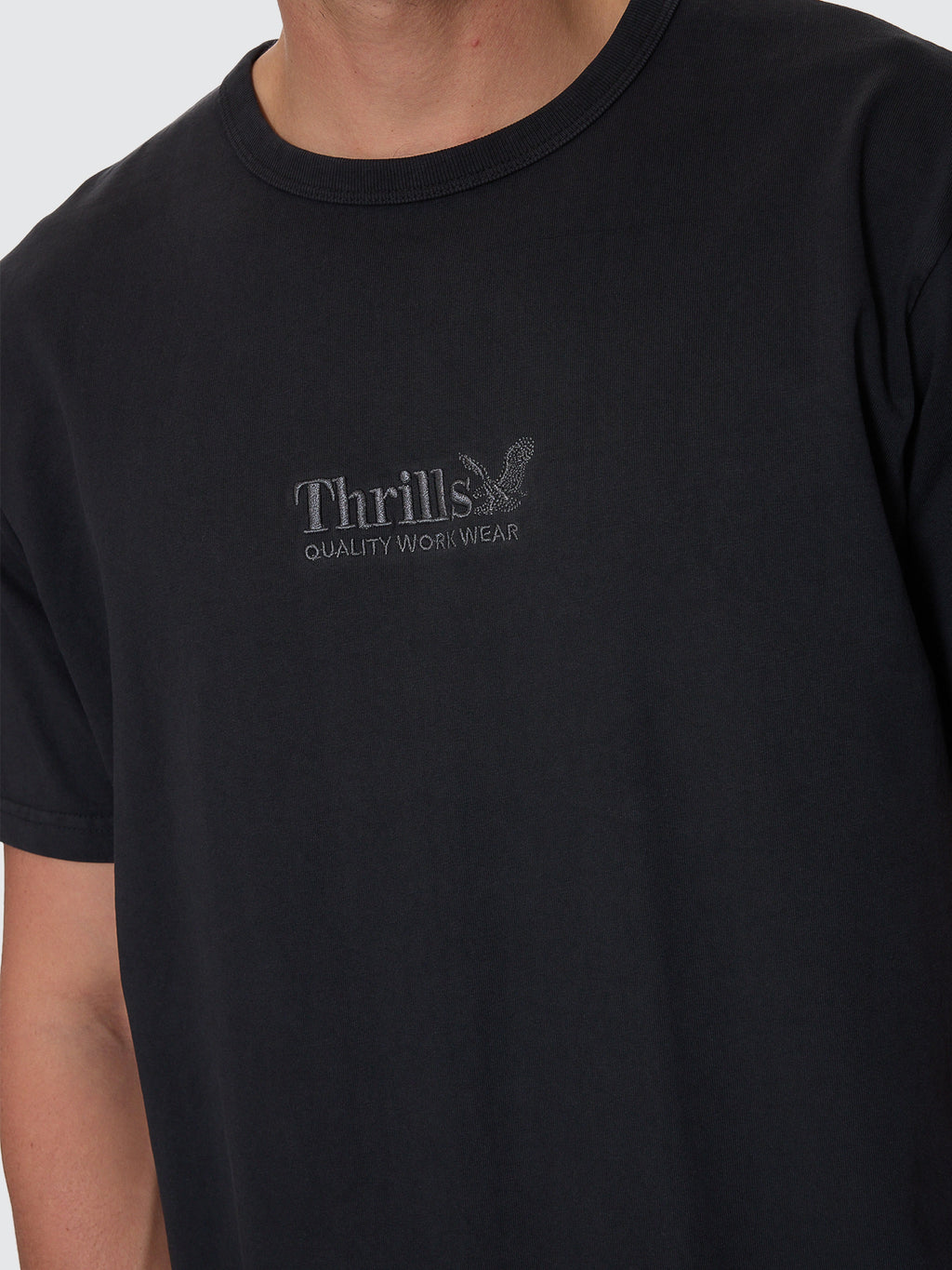 Thrills Co Thrills Workwear Embro Merch Fit Tee - Pirate Black in Pirate Black