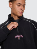 Thrills Co Tournament Of Roses Quarter Zip Polar Cropped Fleece - Washed Black in Washed Black