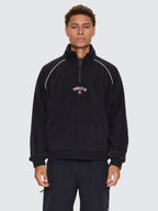 Thrills Co Tournament Of Roses Quarter Zip Polar Cropped Fleece - Washed Black in Washed Black