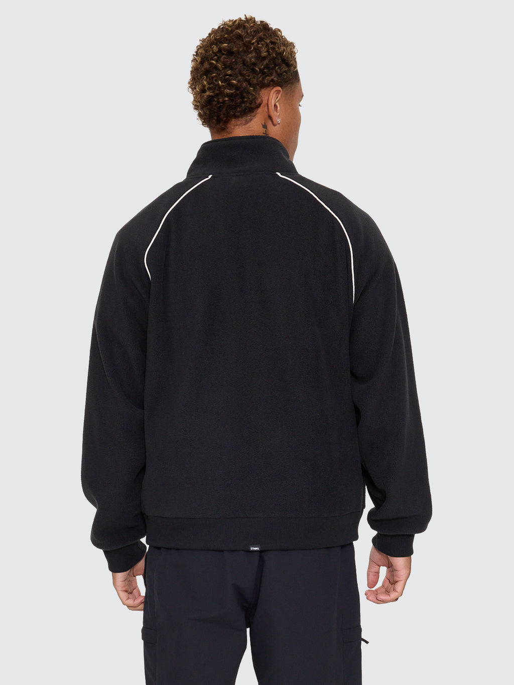 Thrills Co Tournament Of Roses Quarter Zip Polar Cropped Fleece - Washed Black in Washed Black