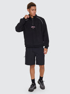 Thrills Co Tournament Of Roses Quarter Zip Polar Cropped Fleece - Washed Black in Washed Black