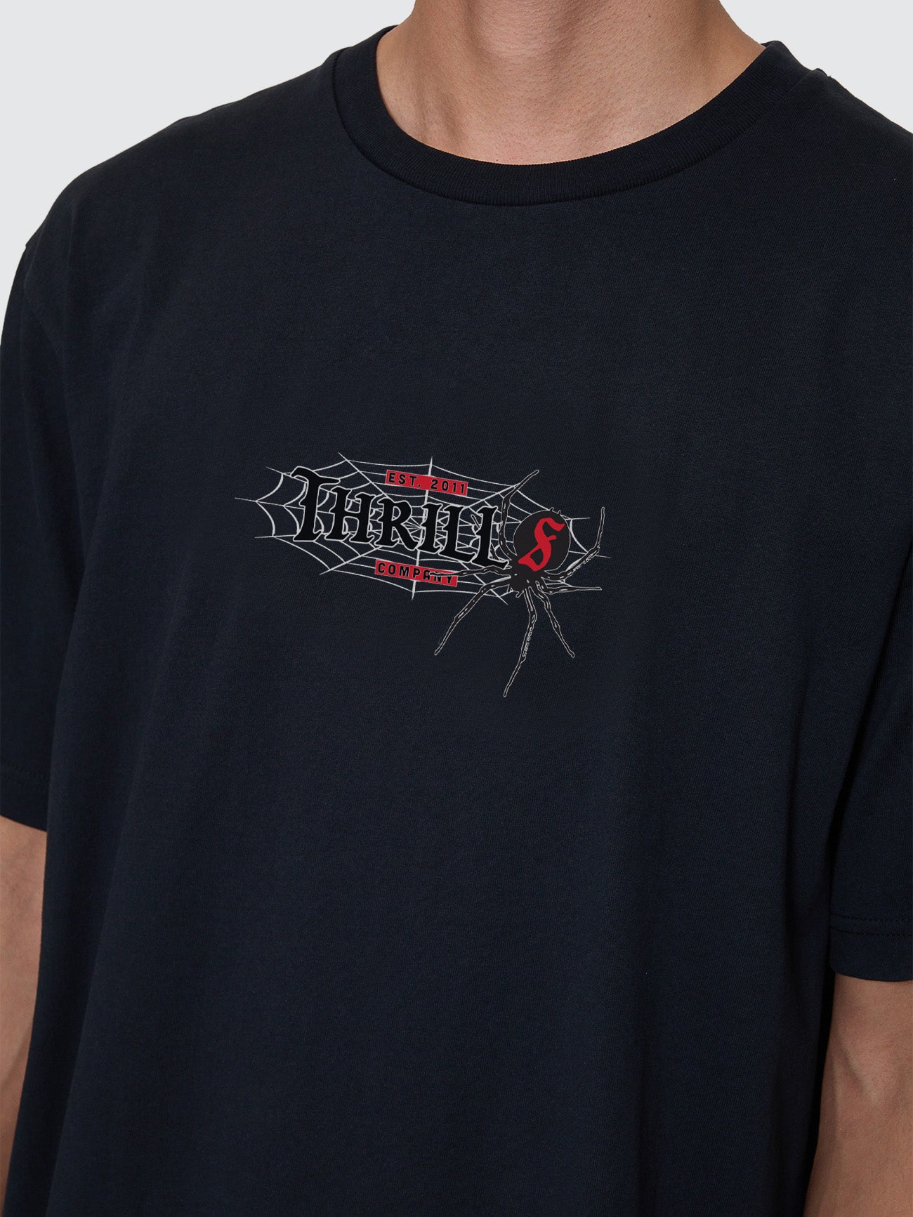 Thrills Co Web Of Deceit Oversize Fit Tee - Washed Black in Washed Black