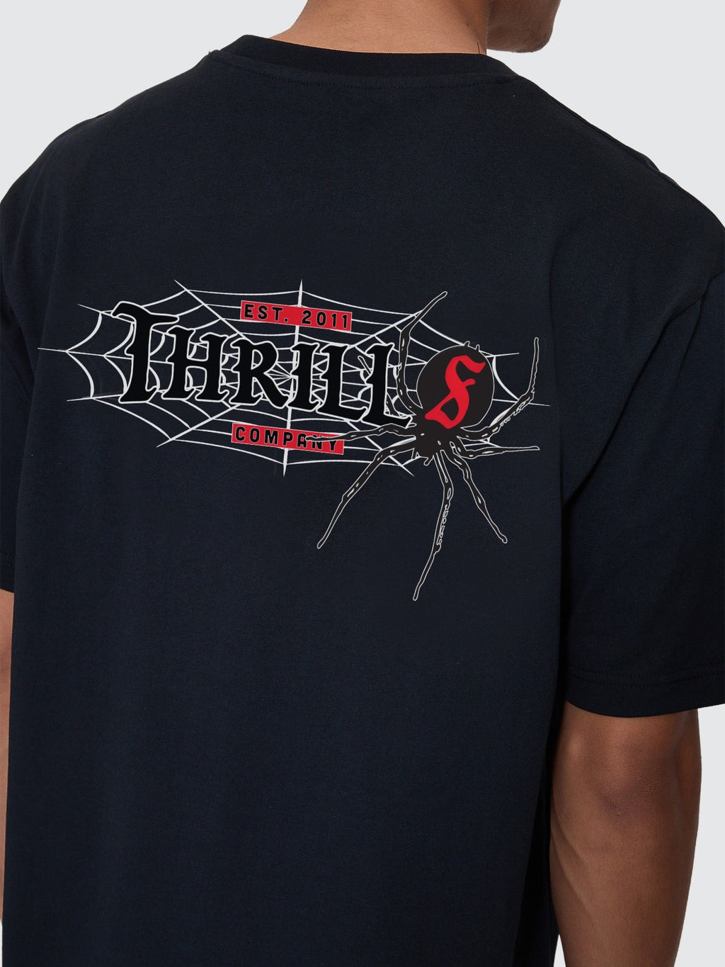 Thrills Co Web Of Deceit Oversize Fit Tee - Washed Black in Washed Black